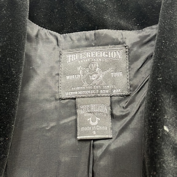 EUC True Religion Embroidered Back Velour Blazer - Picture 4 of 7